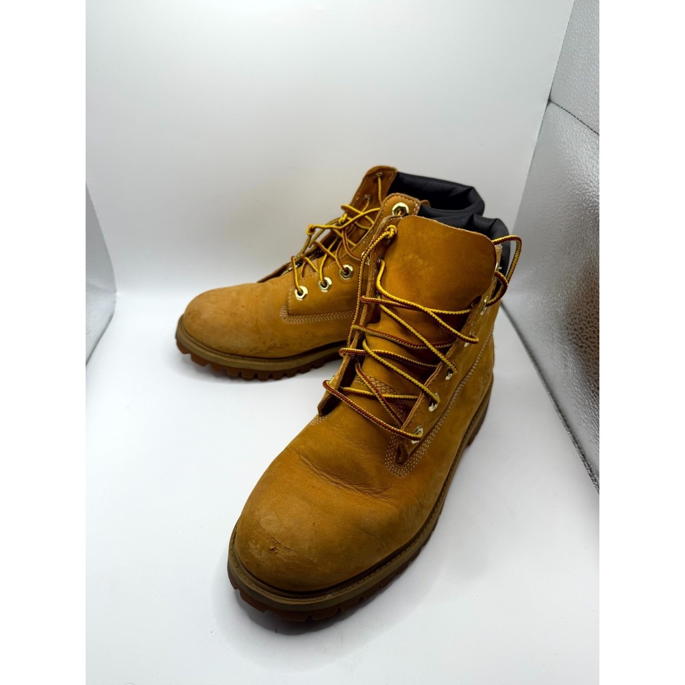 Timberland Premium 6-Inch Junior Boys 5 M Combat Wheat Leather Waterproof Boot